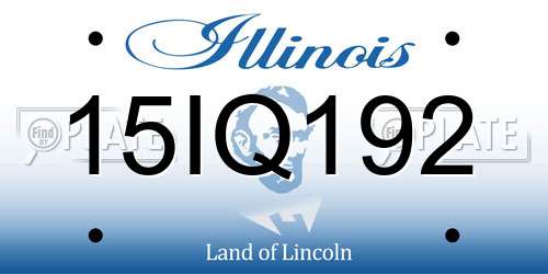 15IQ192 Illinois License Plate