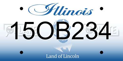 15OB234 Illinois License Plate