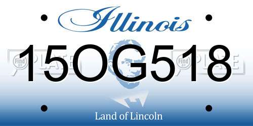 15OG518 Illinois License Plate