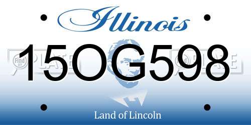 15OG598 Illinois License Plate