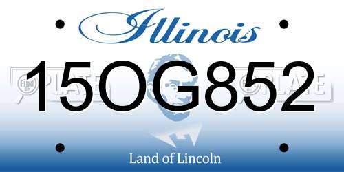 15OG852 Illinois License Plate