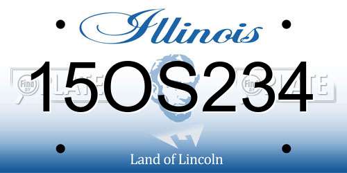 15OS234 Illinois License Plate