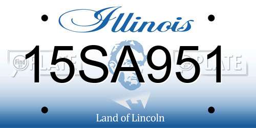 15SA951 Illinois License Plate