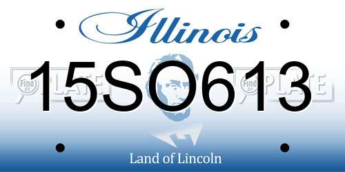 15SO613 Illinois License Plate