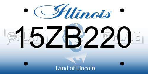 15ZB220 Illinois License Plate