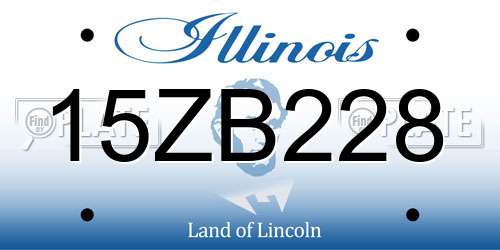 15ZB228 Illinois License Plate