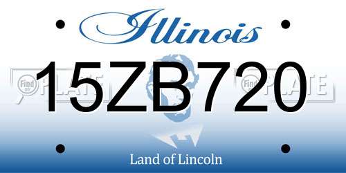 15ZB720 Illinois License Plate