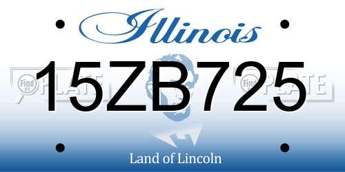 15ZB725 Illinois License Plate