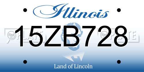 15ZB728 Illinois License Plate