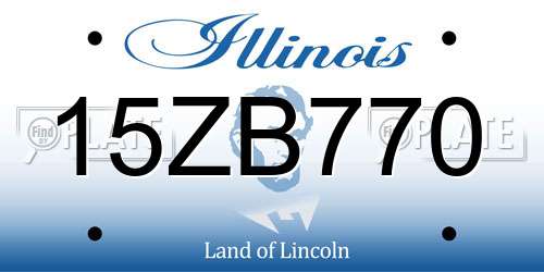 15ZB770 Illinois License Plate
