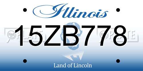 15ZB778 Illinois License Plate
