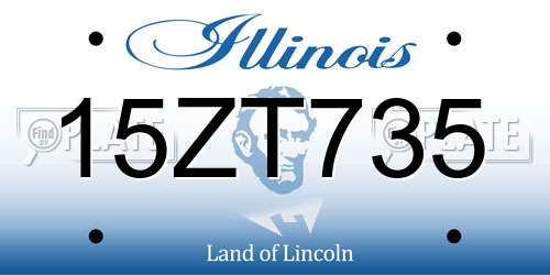 15ZT735 Illinois License Plate