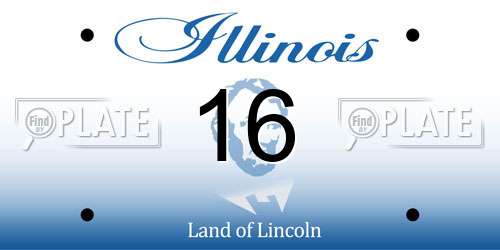 16 Illinois License Plate