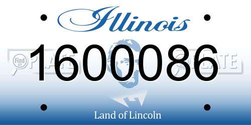 1600086 Illinois License Plate