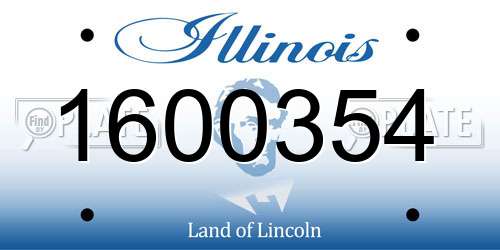 1600354 Illinois License Plate