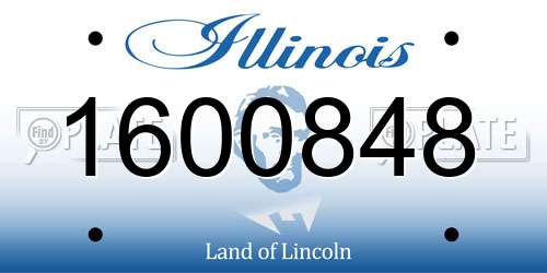 1600848 Illinois License Plate