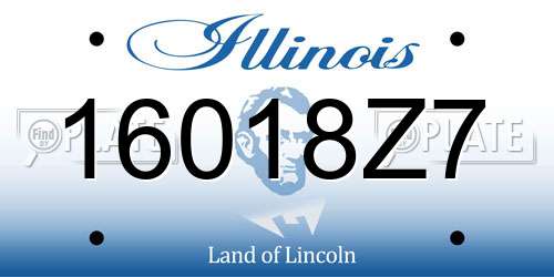 16018Z7 Illinois License Plate