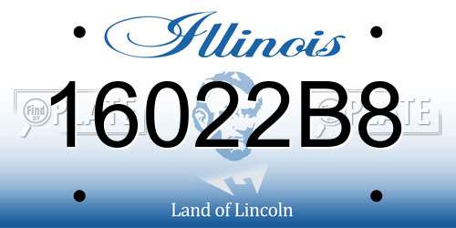 16022B8 Illinois License Plate