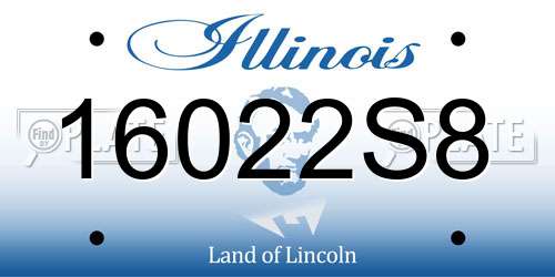 16022S8 Illinois License Plate