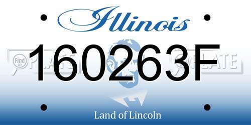 160263F Illinois License Plate