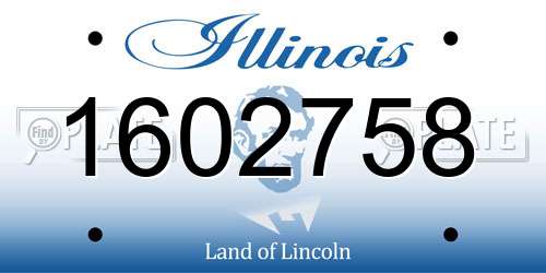 1602758 Illinois License Plate
