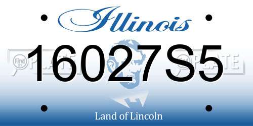 16027S5 Illinois License Plate