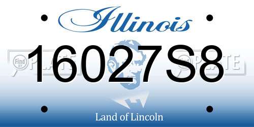 16027S8 Illinois License Plate