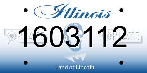 1603112 Illinois License Plate