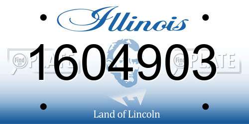 1604903 Illinois License Plate