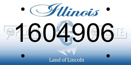 1604906 Illinois License Plate