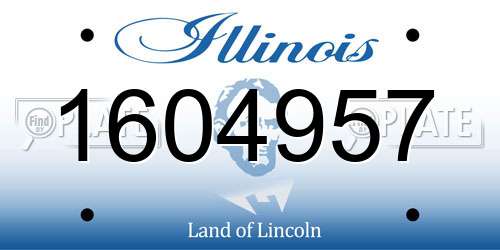1604957 Illinois License Plate