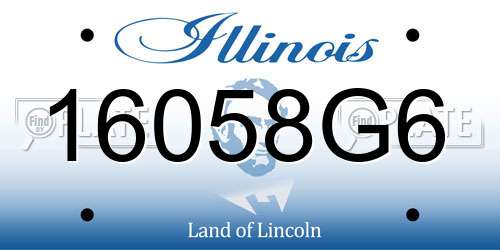 16058G6 Illinois License Plate