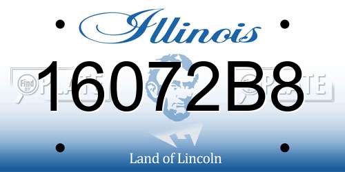 16072B8 Illinois License Plate