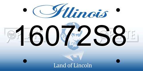16072S8 Illinois License Plate