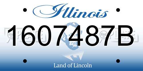 1607487B Illinois License Plate