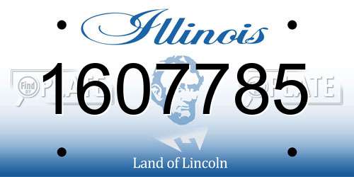 1607785 Illinois License Plate