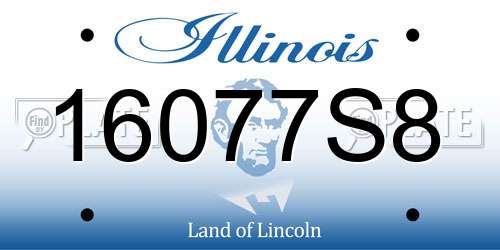 16077S8 Illinois License Plate