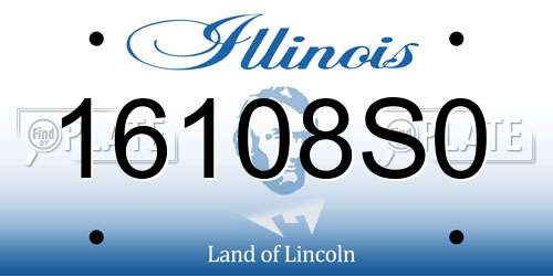 16108S0 Illinois License Plate