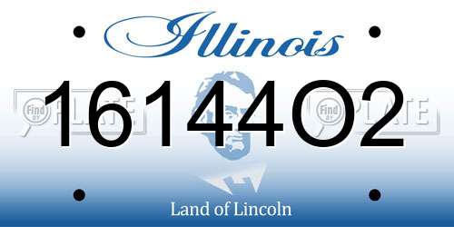 16144O2 Illinois License Plate