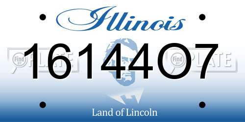 16144O7 Illinois License Plate
