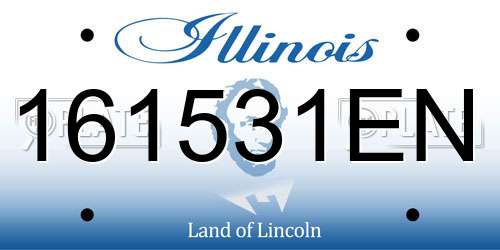 161531EN Illinois License Plate