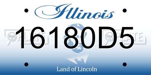 16180D5 Illinois License Plate