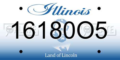 16180O5 Illinois License Plate