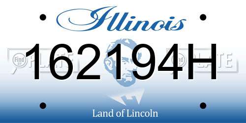 162194H Illinois License Plate