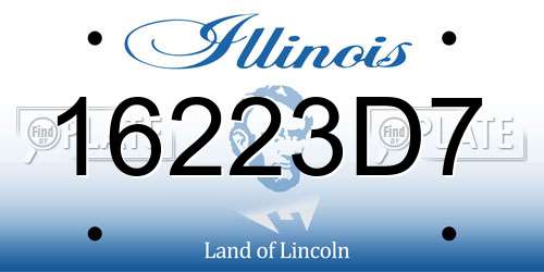 16223D7 Illinois License Plate