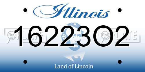 16223O2 Illinois License Plate