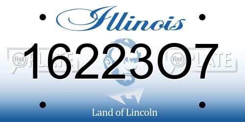 16223O7 Illinois License Plate
