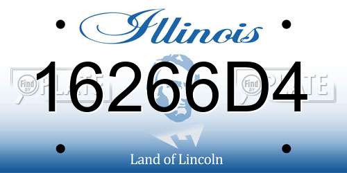 16266D4 Illinois License Plate