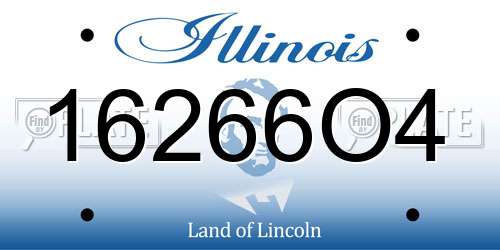 16266O4 Illinois License Plate