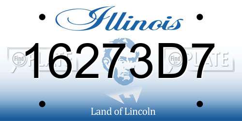 16273D7 Illinois License Plate